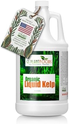 Organic Kelp Fertilizer by GS Plant Foods - Omri Listed(1 Gallon) - Liquid Kelp Concentrate for Gardens, Lawns & Soil Yields 800+ gallons