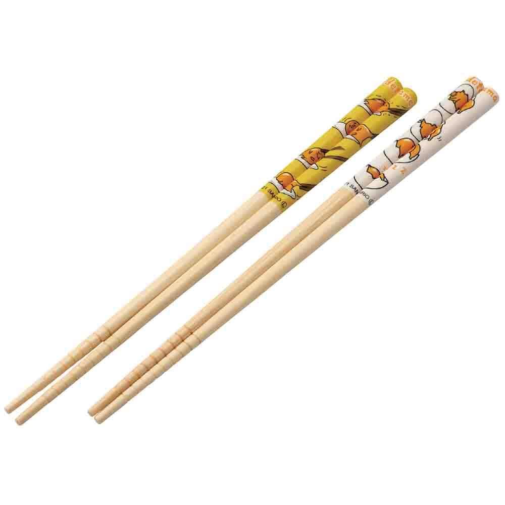 Skater ANT4W-A Bamboo Safety Chopsticks, 8.3 inches (21 cm), Set of 2, Gudetama 21 Sanrio