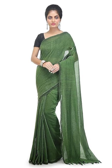 Women Georgette Plain Saree Wedding Traditional Bridal Ethnic Wear Cotton Blend Saree with Blouse Piece.