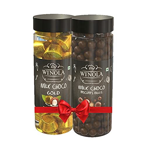 Winola Chocolate Gift Pack | Combo Of Choco Biscuit Balls, Milk Choco Gold, 290 Grams (Pack Of 2)