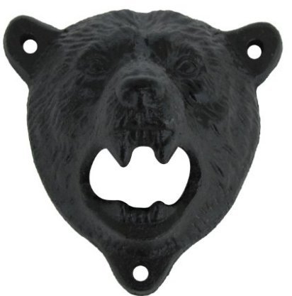 (bear Opener, Black) - Wish Dayz Cast Iron Wall Mount Grizzly Bear Teeth Bite Bottle Opener