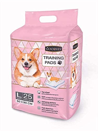 DOGTOWN Goodies Dog Training Pads, Size - L, 60x90 cm | Quick-Drying, Absorbent Potty Pads for Puppies & Small/Large Breed Dogs - 25 Pieces