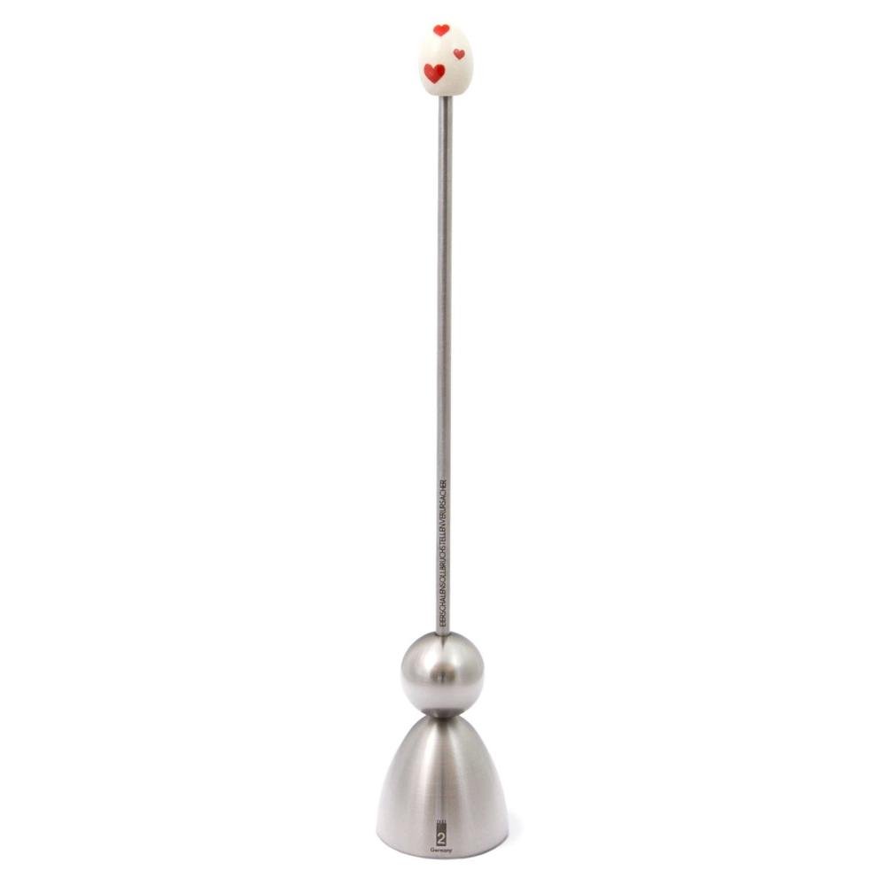 TAKE 2 Germany Egg Topper, Stainless Steel, Hearts, Keramik