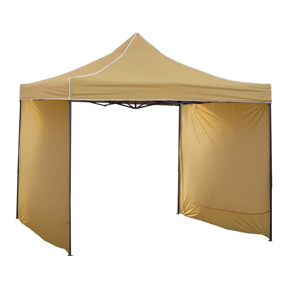 Yatai Decor Pop Up Gazebo Tent Canopy 3x3 Meters With 2 side Cover Outdoor Garden Marquee with Water-resistant Cover Folding Party Camping Tent Frame & Canopy Marquee Tent With Easy Assembly (Khaki)