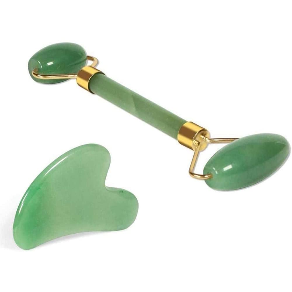 DASIRY Anti-Aging Jade Roller Massage And Gua Sha Facial Tools Set-Natural Jade Gua Sha Massage Tool For Face And Full Body