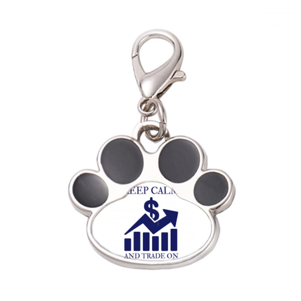 N/A Calm Trading Trend Money Art Deco Fashion Pet Tag Keychain Dog Cat ID