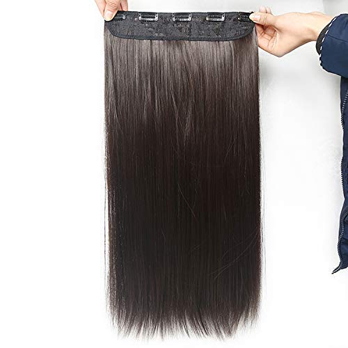 Samyak silky straight Natural Brown Hair Extension (5 clips in 1 hair extension)