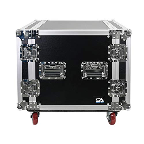 Seismic Audio - SA-PTR-10UC - 10 Space Pro Audio DJ Road Rack Case with Casters - 10U Pro Tour Grade Rack