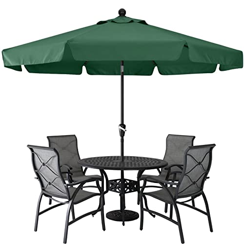 ABCCANOPY Patio Umbrella 10ft - Outdoor Table Umbrella with Push Button Tilt and Crank, 8 Ribs Umbrella for Patio Pool Garden Deck (Green)