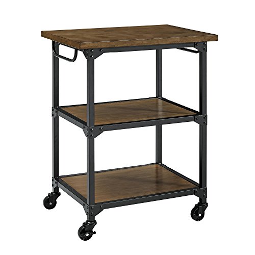 Dorel Living Nellie Multifunction Cart, Rustic Antique Oak/Black