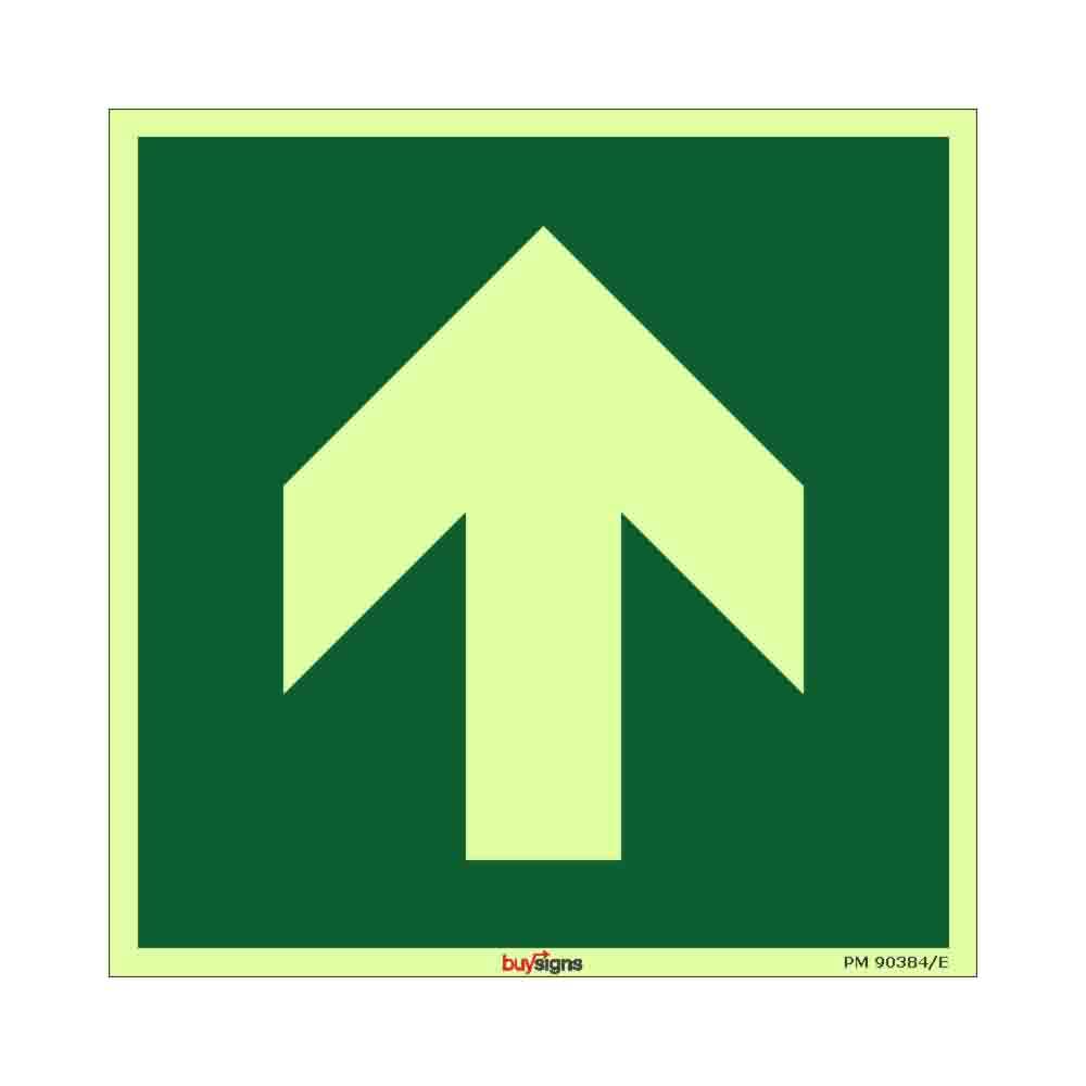 Buysigns.in - Up Arrow Autoglow Sign in English - Glow in Dark Micro Laminated Autoglow Vinyl Sticker - (Square, 12 Inch X 12 Inch, Multicolor)