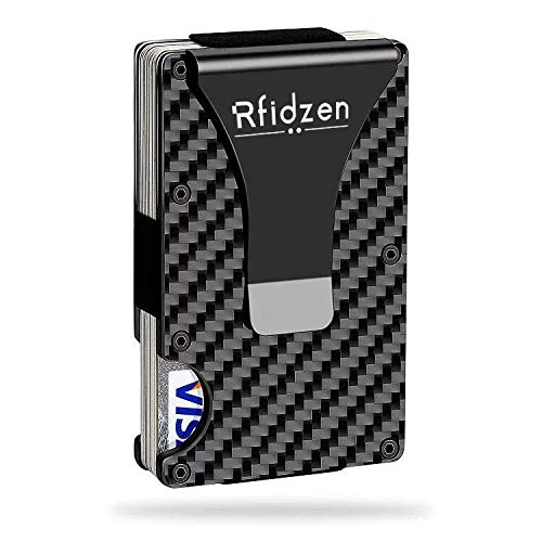 RFID Card Holder Wallet Card Holder for Men, Slim Fashion RFID Carbon Fiber Money Clip Wallet