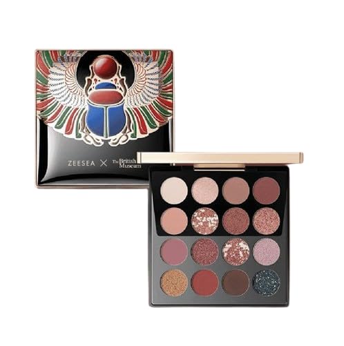 ZEESEA Egypt-Inspired Eyeshadow Palette: Enchanting Shade Collection | 16 Color Shade Pigmented Makeup Set for Dramatic N Everyday Looks | (02# Scarab Pallete)