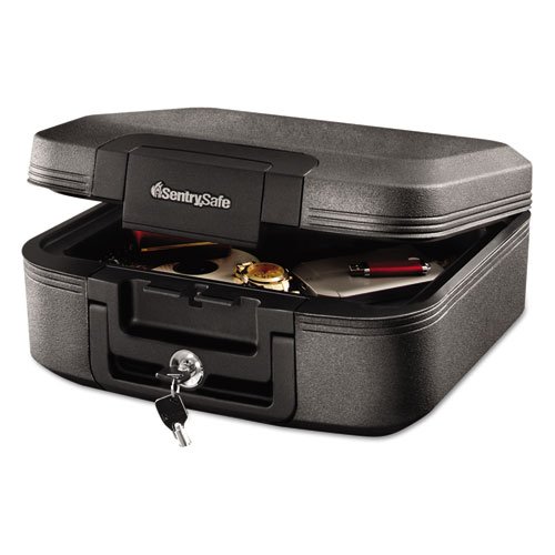 Sentry Safe Waterproof Fire-Resistant Chest, 0.28 Cu Ft, 15.4w X 14.3D X 6.6h, Charcoal Gray