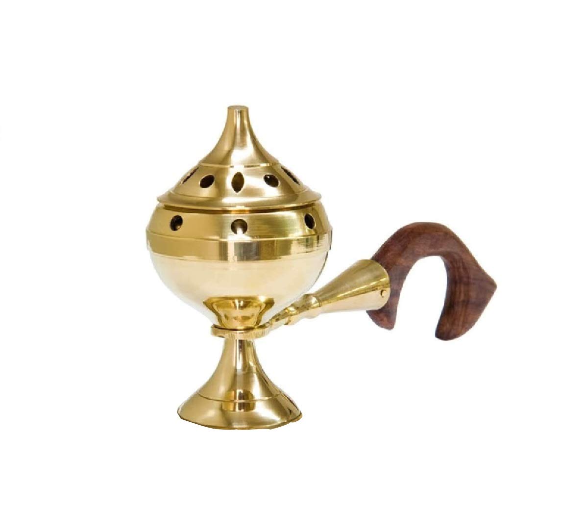 Incense Burner for Purifying, Cleansing, Healing, Metaphysical, Meditation and Wicca (5" Brass Censer Burner with Handle)