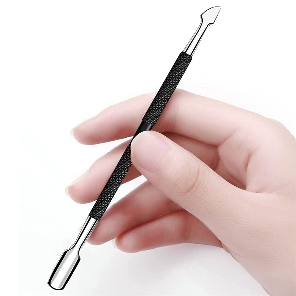 ELECDON Ngrown Toenail Tool, Cuticle Pusher and Cutter, Pedicure Tool, Professional Stainless Steel Dual Head Cuticle Pusher UV Gel Polish Soak Off Remover Tool Nail Art Cuticle Trimmer (Black)