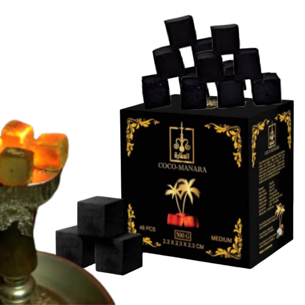 Digital Sadar COCO-MANARA Coconut Shell Charcoal for Hookah Shisha Coal (500 GR) -36 Cubes