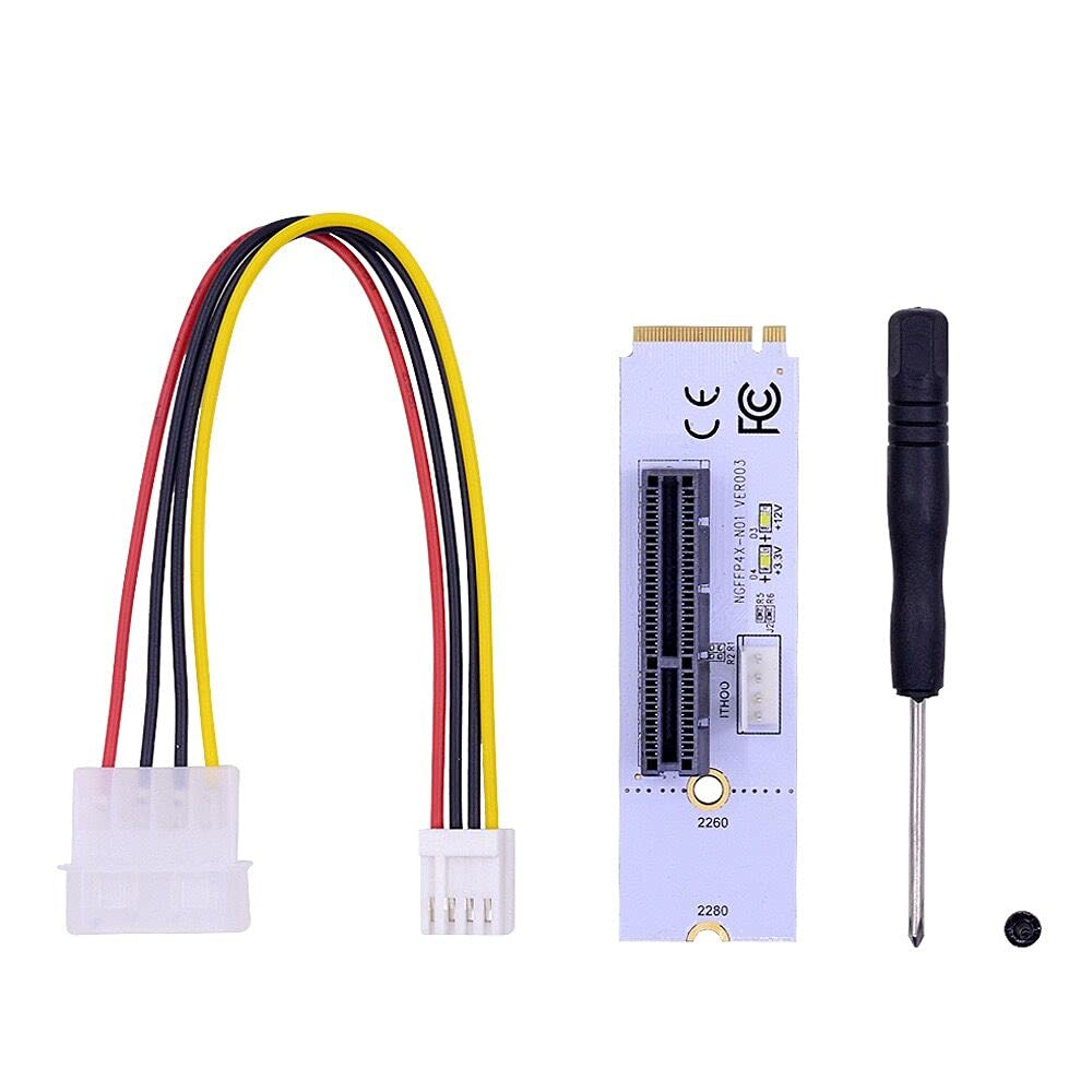 Thsion NGFF M.2 to USB pcie Riser Adapter for Motherboard, Adapter Card Riser molex Power Cable Adapter for BTC Mining Motherboard (White)