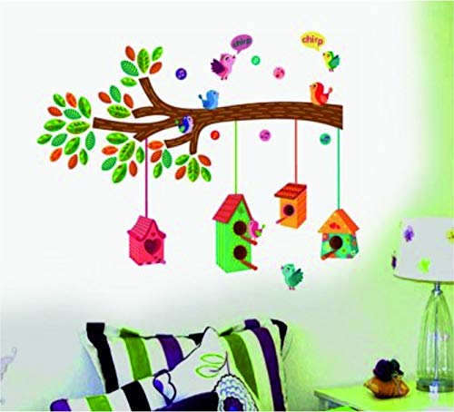 Meetcute™ Beautifull Birds with Cage Wall Sticker for Couple Bedroom 56 cm x 61 cm,