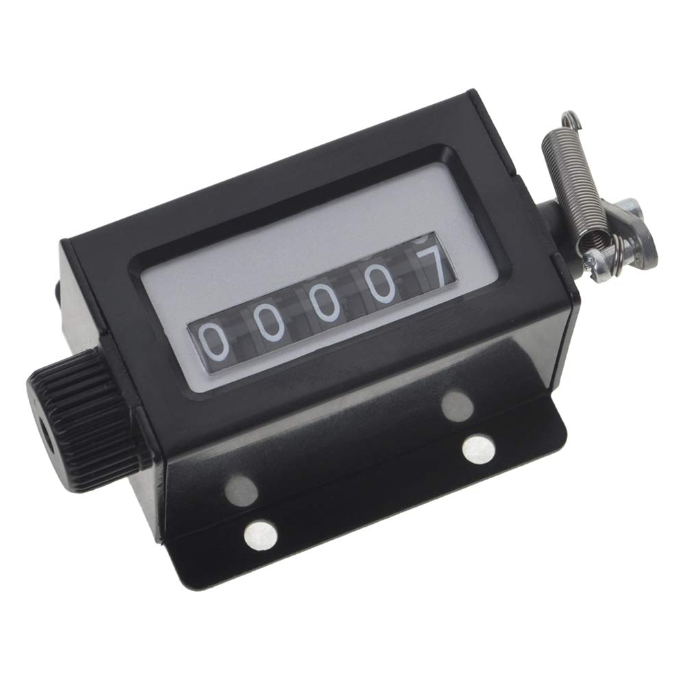 GOGO 5 Digit Manual Tally Counter, Resettable Mechanical Pulling Stroke Counter for Instrument Machine