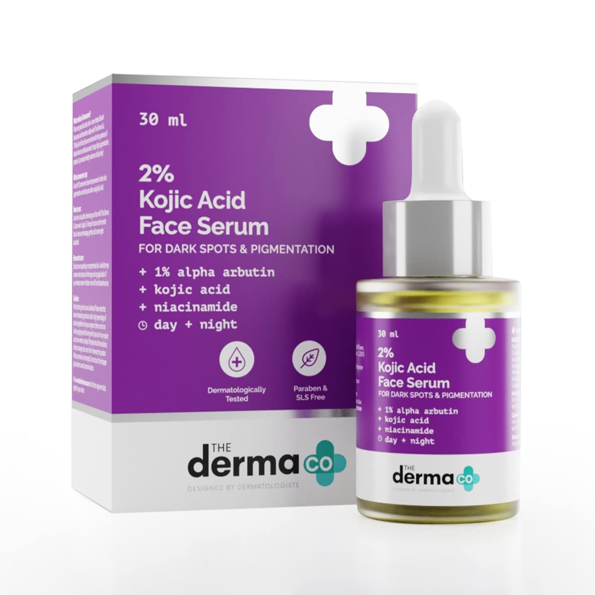 The Derma Co 2% Kojic Acid Face Serum I With 1% Alpha Arbutin & Niacinamide I For Dark Spots & Pigmentation I Anti-Pigmentation Face Serum For All Skin types - 30ml