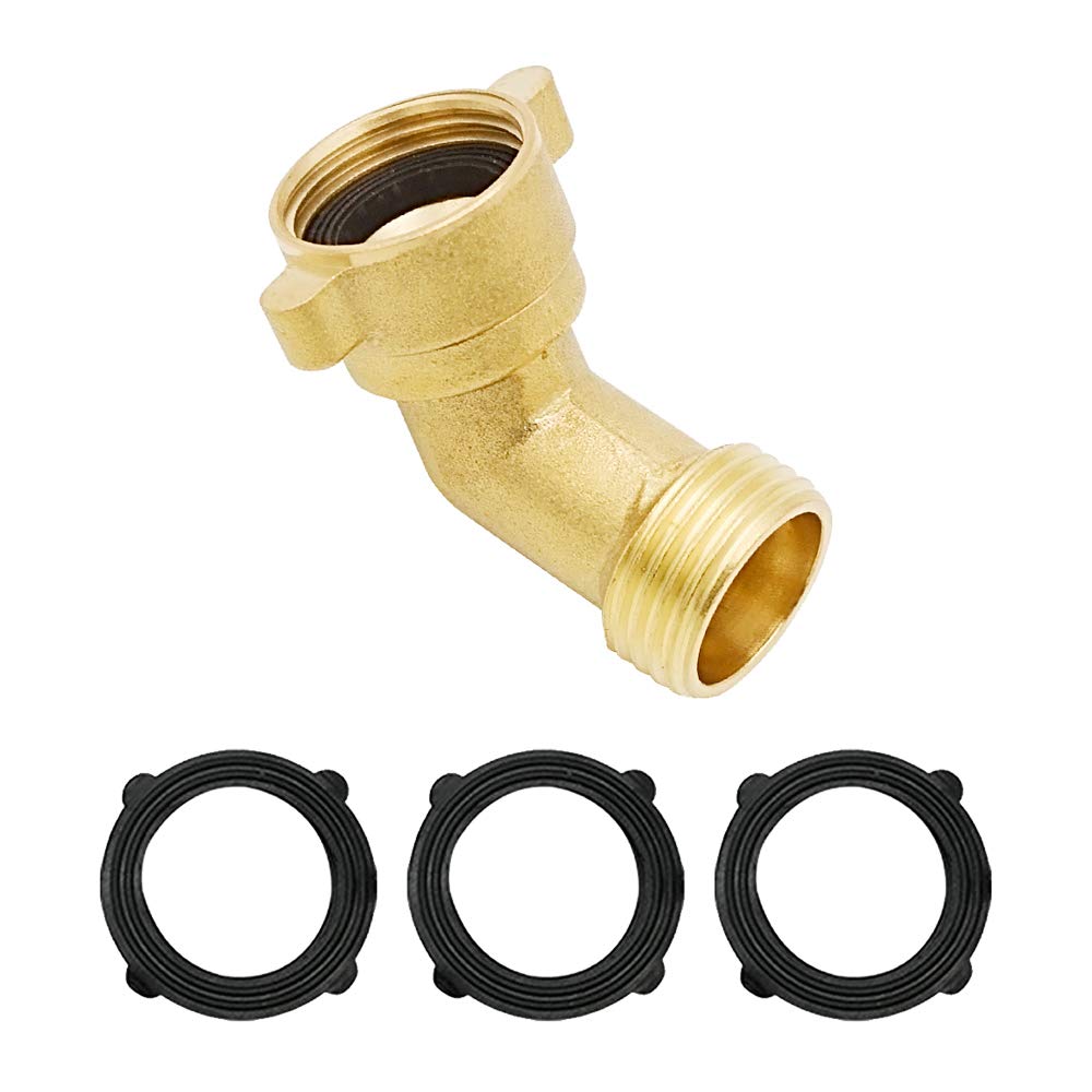 HYDRO MASTER Elbow Garden Hose Connector Quick Swivel Connect Adapter Solid Brass