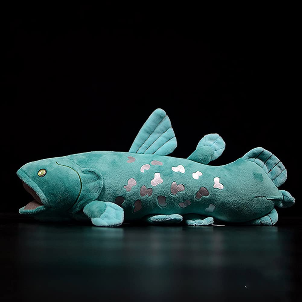 Simulation Coelacanth Fish Plush Toy - 16" Blue Realistic Fish Stuffed Toys, Super Soft Realistic Sea Simulation Coelacanth Fish Dolls Plush Gift Collection Decorations for Kids