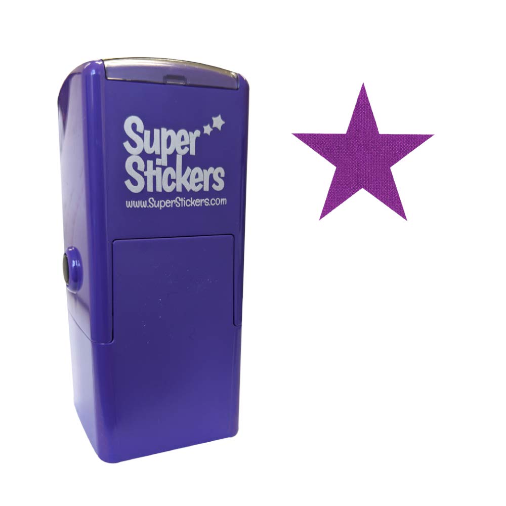 SuperStickersPre Inked Star Stamp for Teachers in Purple, 28mm