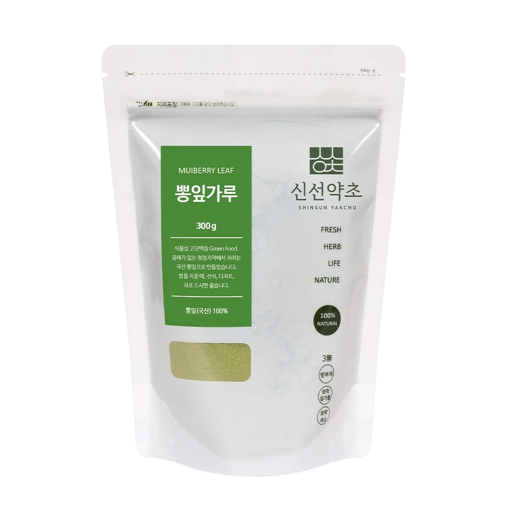 K-HerbKorean Mulberry Leaf Powder | 300g | 1 Pack, High Source of Protein, Super Green Food, Body Metabolism Support, 뽕잎