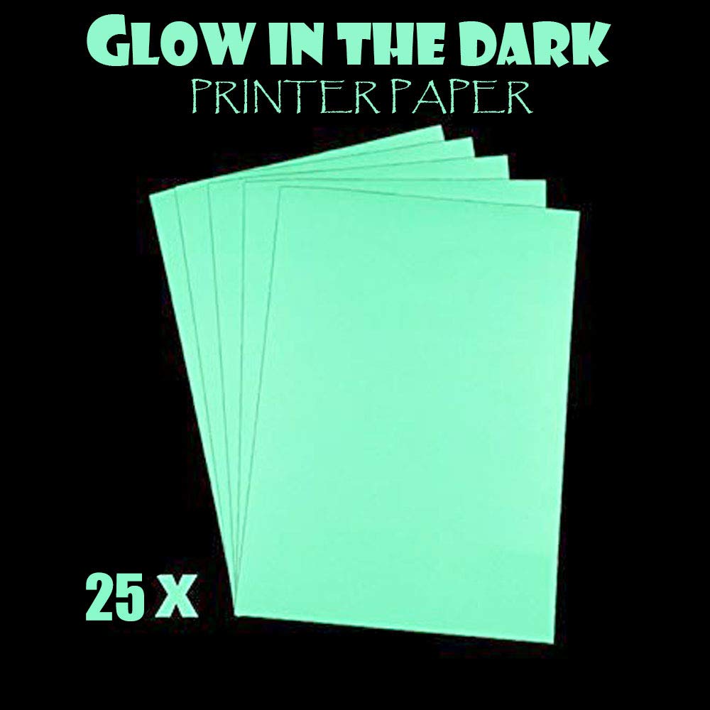 CISinks A4 Rechargeable Glow In The Dark Photoluminescent Luminous Printing Paper for Inkjet Printers (25 sheets) 8.27" x 11.7"