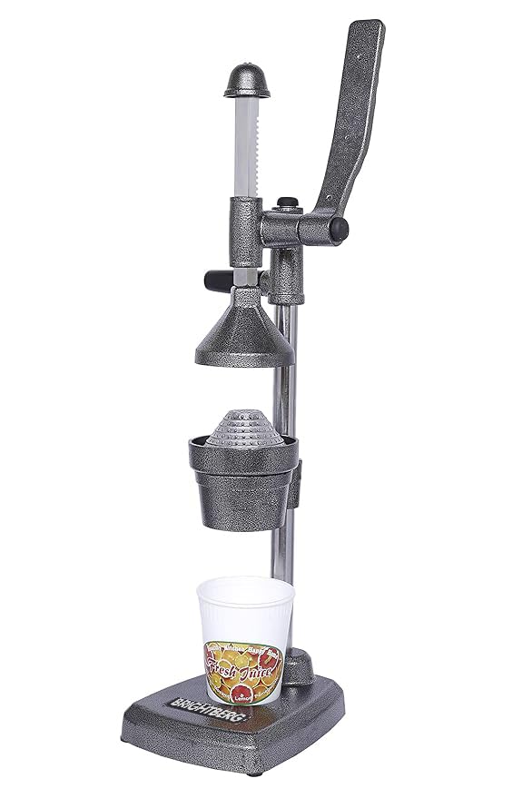 BRIGHTBERG Aluminum Hand Press Juicer Machine for Home You Can Extract Orange Seasonal Lemon pineapple pomegranate Watermelon Grapes From These and this juice pureand natural