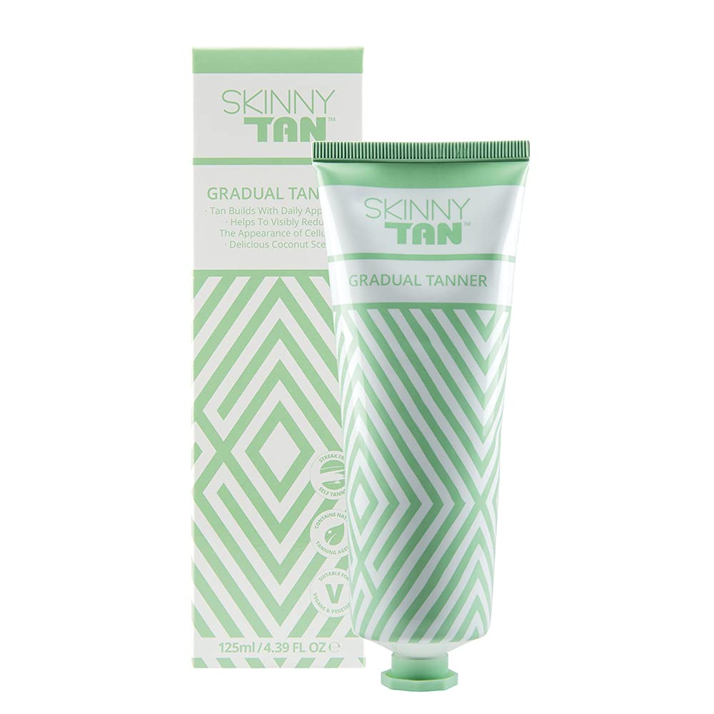 Skinny Tan Gradual Tanner - No Orange, No Streak, Cellulite Reduction Lotion All Skin Types