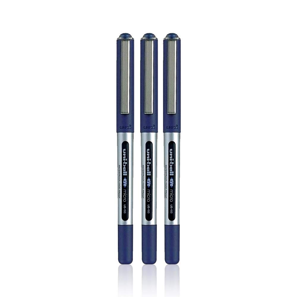 UNI-BALL Eye UB150 0.5mm Roller Ball Pen | Blue Ink, Pack of 3