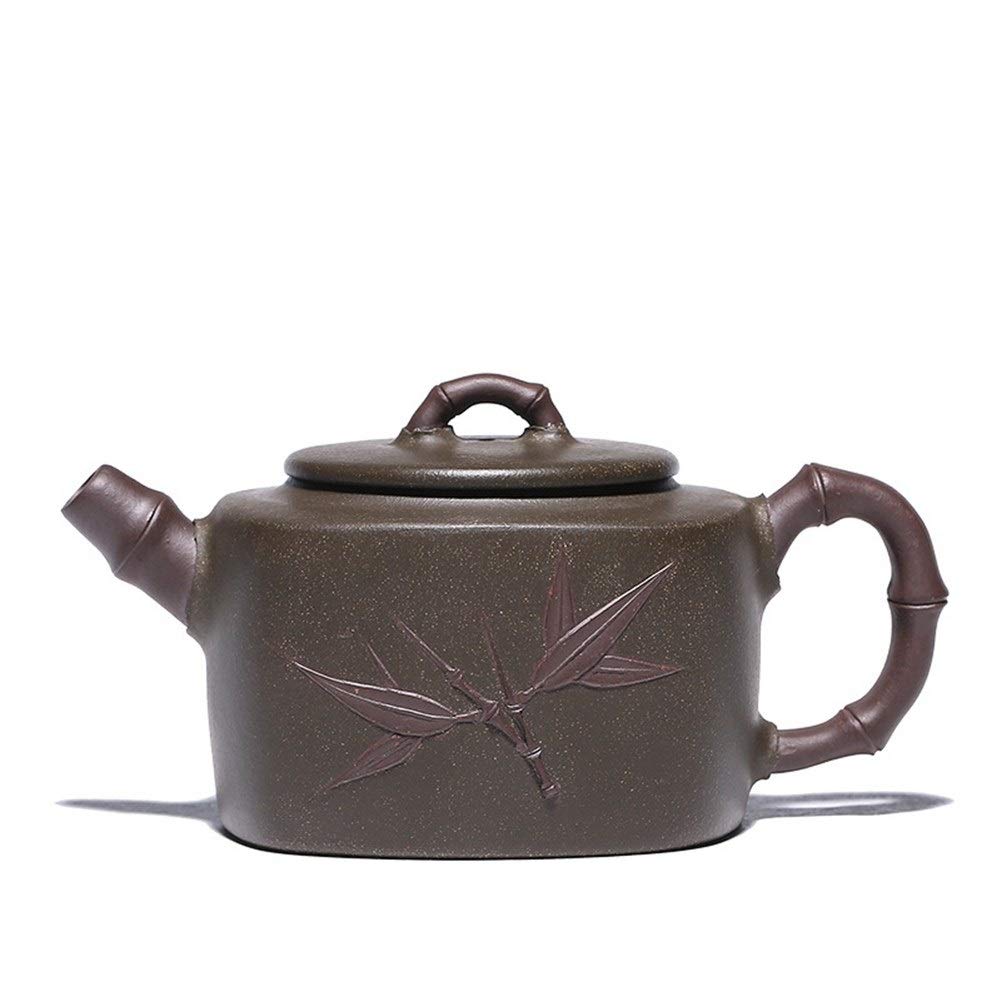 Mobile phone Noted Boutique Wide Handmade Teapot Sifang Bio-machine Bamboo Two-color Teapot display (color : Republic of China Green Mud)