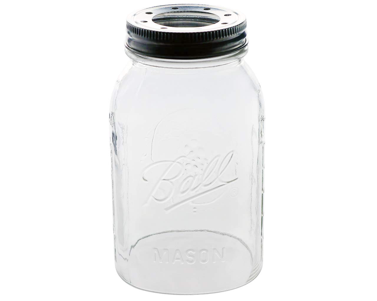 Open Bottom Mason Jar Glass Shade with 1-5/8-Inch Fitter Opening Lighting Lid RM Quart Ball Jar CUT-BOTTOM-JAR