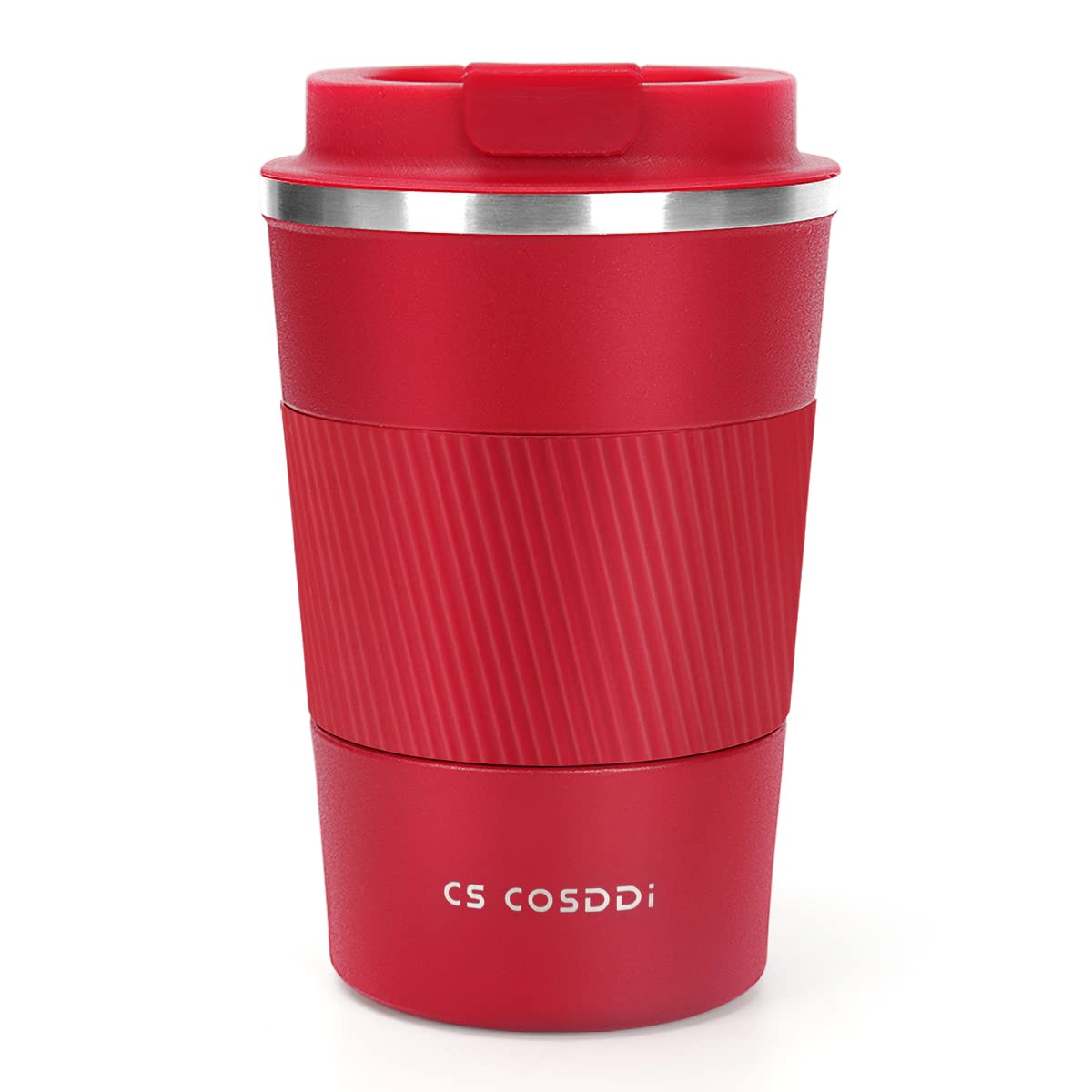 CS COSDDI Thermal Mug, Insulated Mug, Stainless Steel Travel Mug, 13 oz/380 ml Vacuum Leak-Proof Travel Mug with Lid, Car Mug, Double-Walled Insulated for Coffee, Water and Tea, Coffee-to-Go Mug