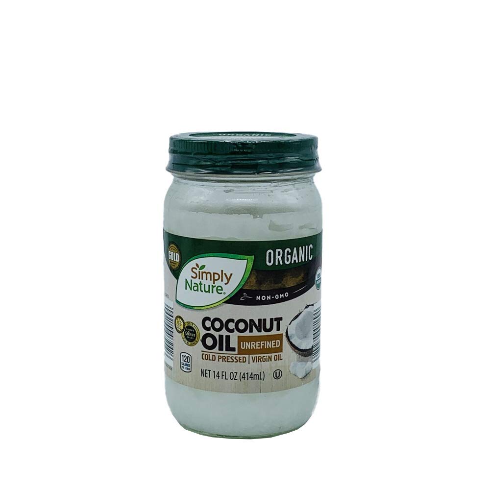 Simply Nature Organic Coconut Oil Unrefined, Cold Pressed, Virgin Oil 14 fl oz - PACK OF 4