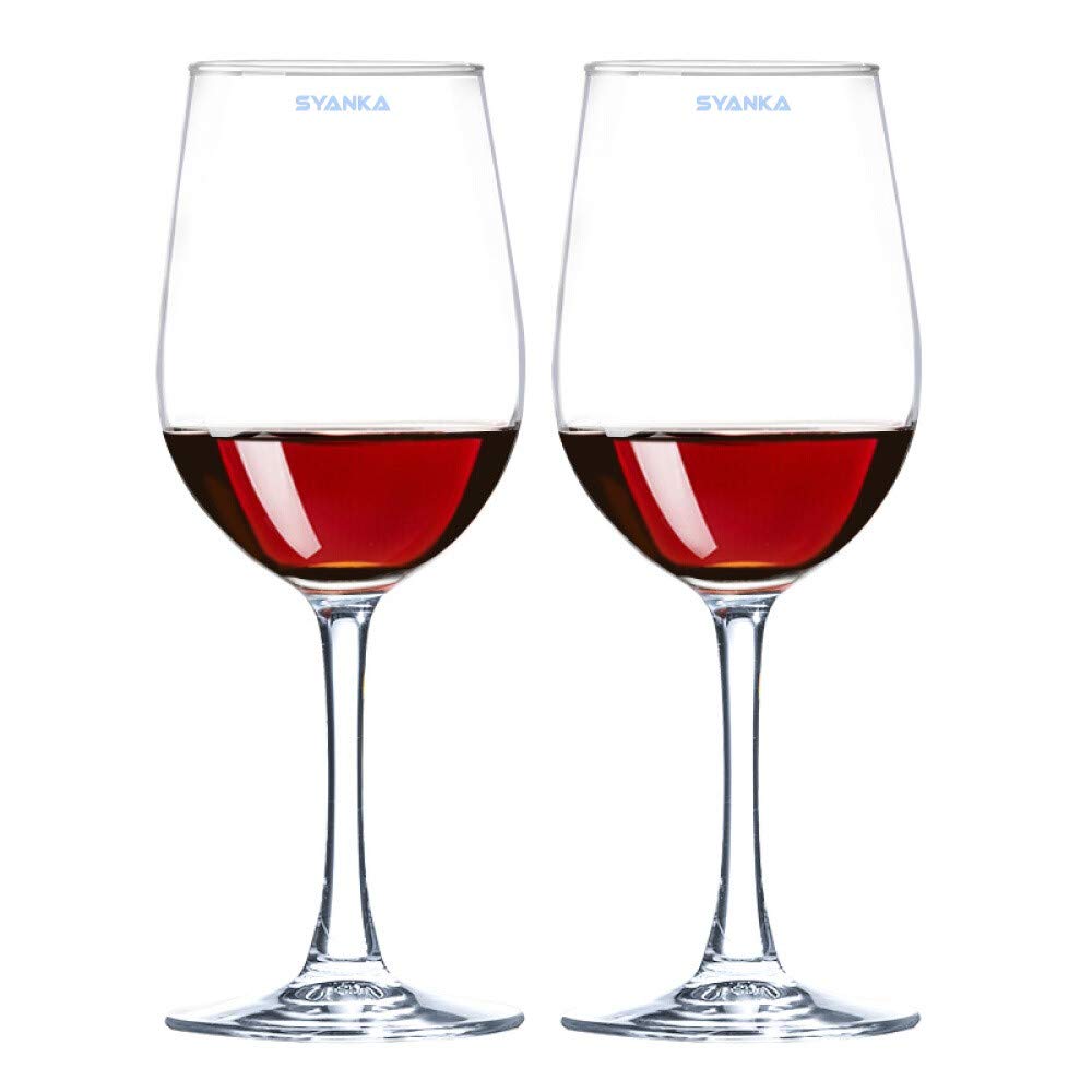 Syanka Premium Wine Glasses Set of 2 Ideal for White or Red Wine Glass, Non-Lead Crystal Clear, 360 ML