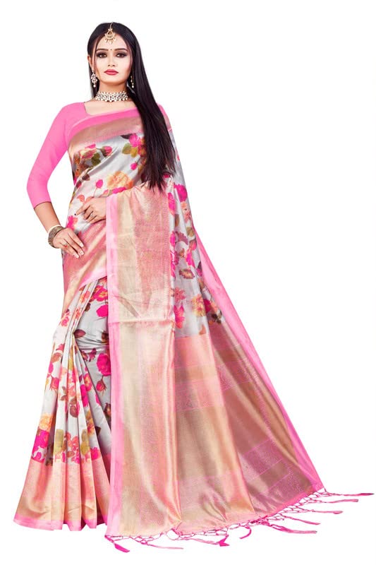 S9U Women's Dott Jacquard Art Silk Saree With Blouse Piece Women & Girls