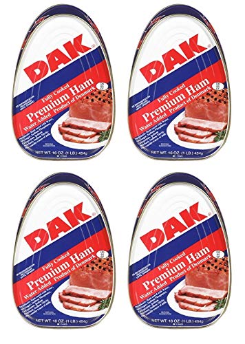 DAK Premium Ham, Fully Cooked, 16 oz. (Pack of 4)