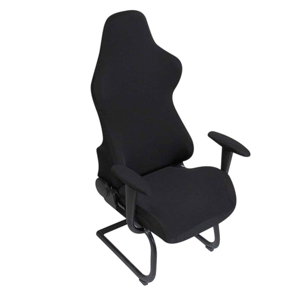 BTSKYErgonomic Office Computer Game Chair Slipcovers Stretchy Polyester Covers for Reclining Racing Gaming Gaming Chair Black (No Chair)