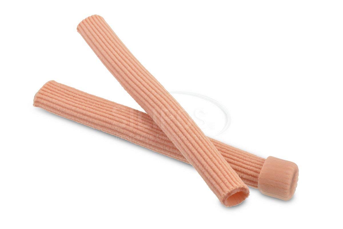 Silipos Gel Ribbed Tubing for Corns, Blisters, Hammertoes, Calluses, and Ingrown Nails on Fingers and Toes, Item 10875, 1” Diameter, 6” Length, 2 per Polybag, Wide