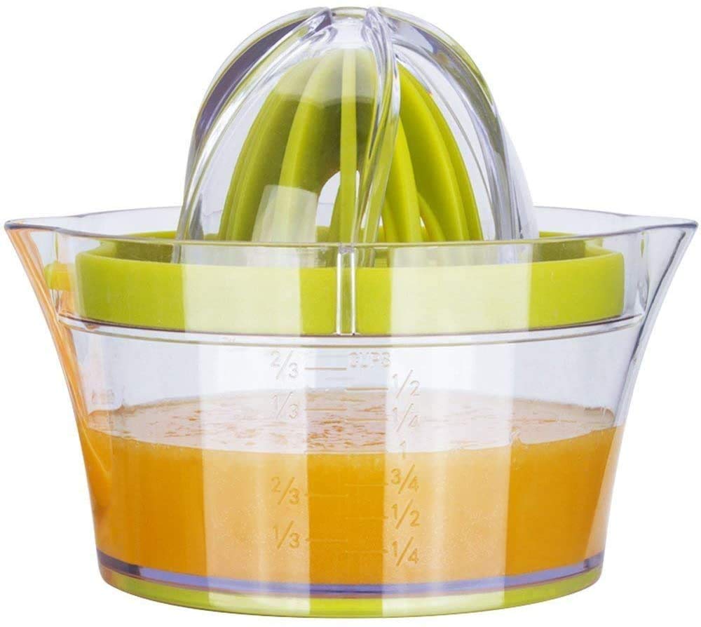 PERFECT SPOTManual Orange Juicer Extractor Citrus Fresh Juice Lemon Squeezer Reamer 4 in 1 Multi function Measuring Cup Garlic Greater Hand Press