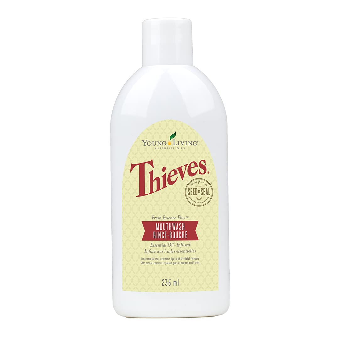 Young LivingThieves Fresh Essence Alcohol-Free and Fluoride-Free Mouthwash - 8 fl oz, a Natural and Refreshing Way to Promote Oral Hygiene and Maintain Fresh Breath