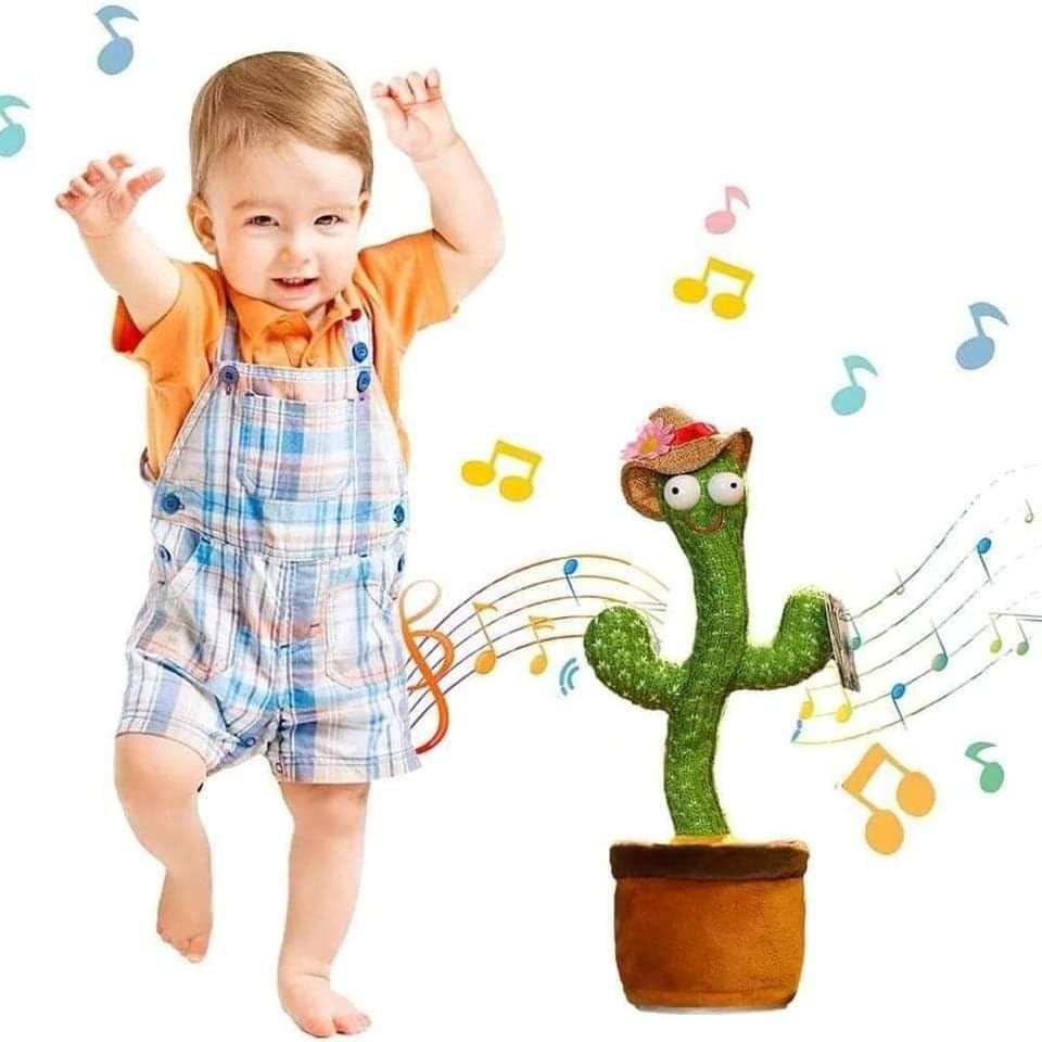 Kids Asia Toy Dancing Cactus Talking Toy for Kids Boys and Girls, Rechargeable Cactus Plush Toy Can Wriggle & Singing Recording Repeat What You Say- Mimicking with 120 English Songs Musical Gift