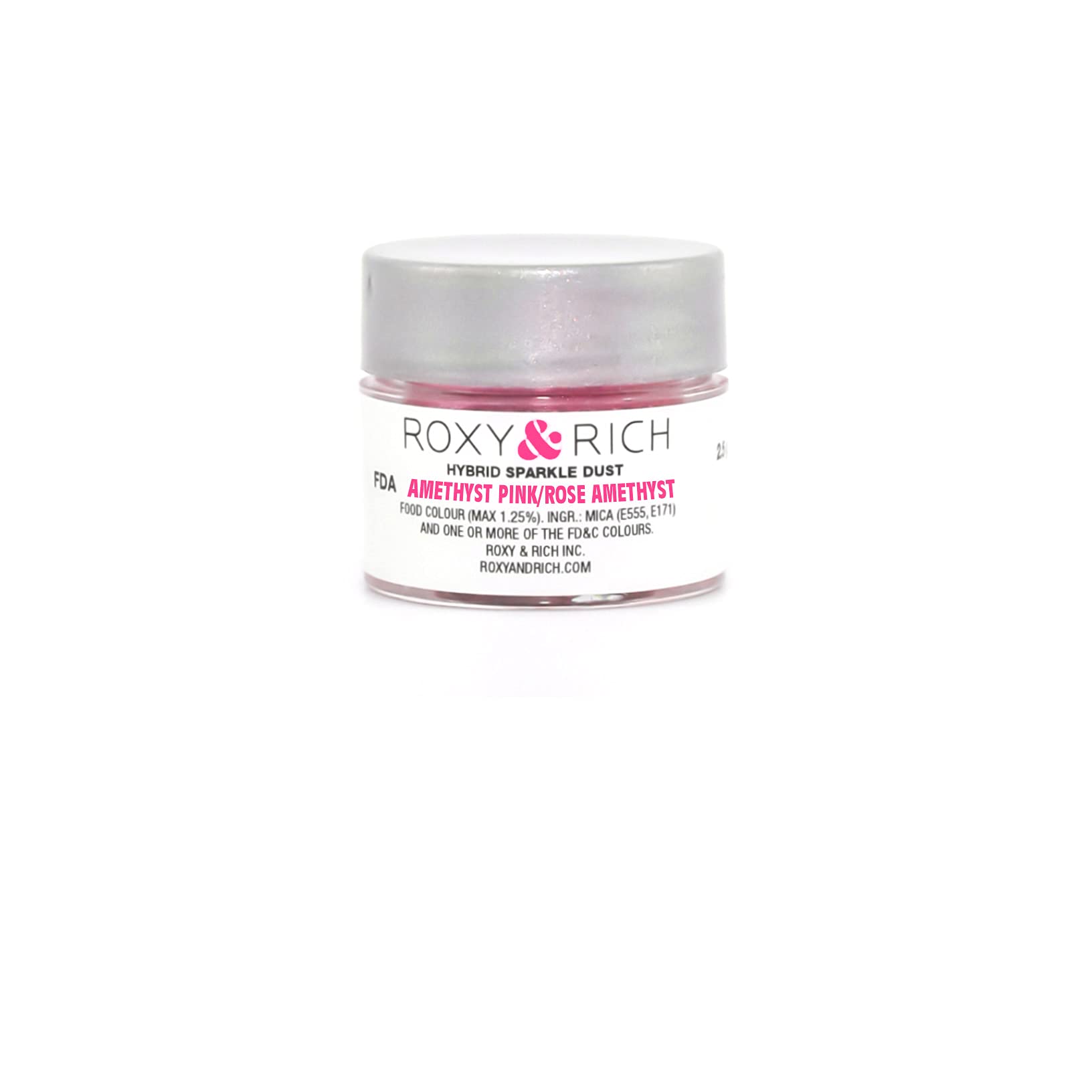 Roxy & Rich Hybrid Sparkle Dust Powder Food Color, 2.5 Grams Amethyst Pink