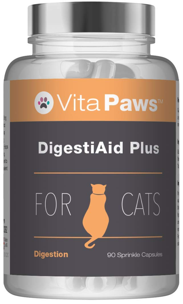 Probiotics for Cats | DigestiAid Offers Friendly Bacillus Coagulans Bacteria with Digestive Enzymes and Prebiotics | 90 Sprinkle Capsules for Fussy Pets | UK Manufactured