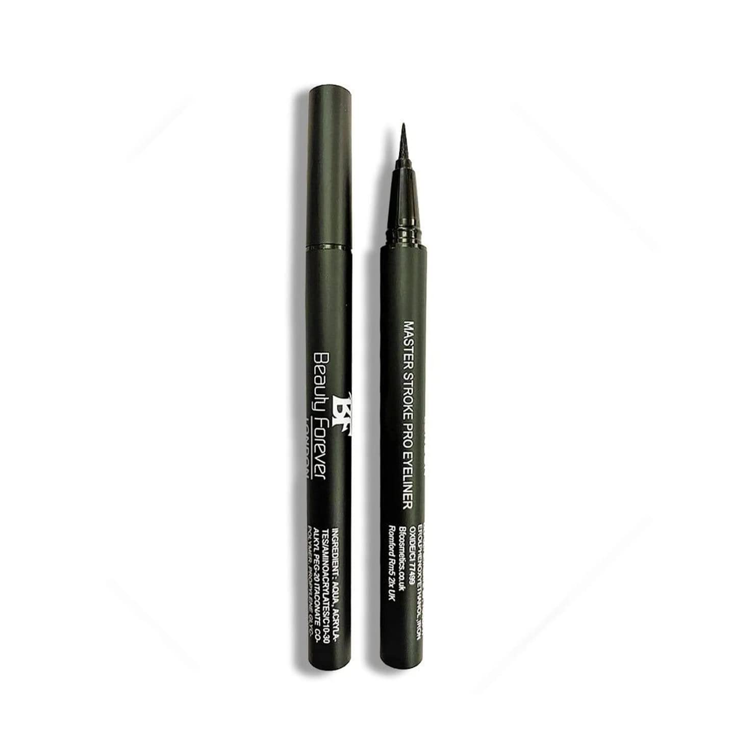 Beauty Forever Master Stroke Pro Eyeliner, Felt Tip Pen Eyeliner, Semi Matte Finish, Long Lasting, Waterproof, Face Painting, Smudge Proof, Suitable For All Eye Shapes, Available in 2 Shades (Black)