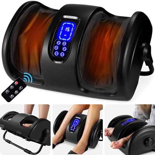 Best Choice Products Heated Shiatsu Foot Massager for Pain Relief, Plantar Fasciitis, Neuropathy, Blood Circulation w/Compact Design - Satin Black