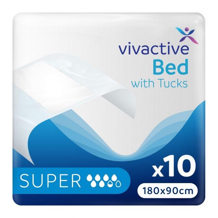 VivactiveBed Pads with Tucks 180x90cm 10 Pack